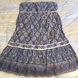 Strapless floral mini dress